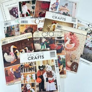 VTG LOT of 13 Craft Sewing Patterns McCalls Simplicity Butterick Holiday Animals